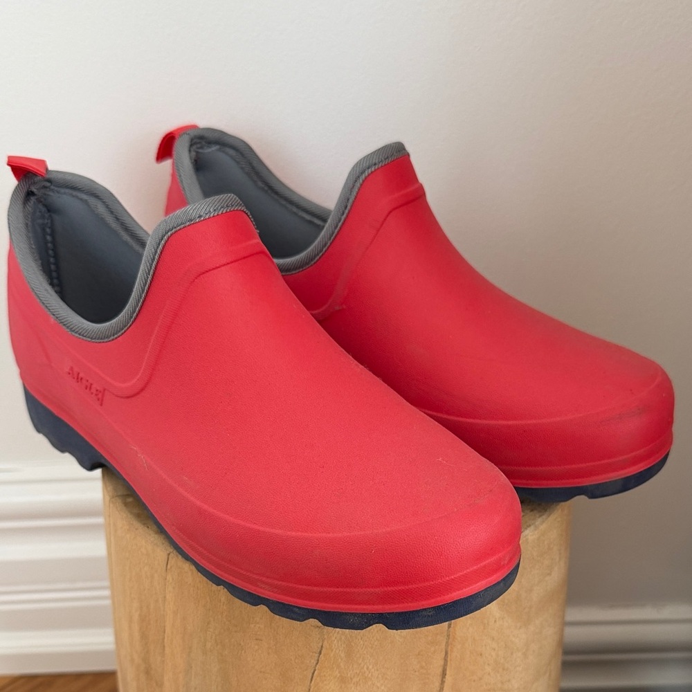 Aigle Red Slip-On Shoes with Gray Interior